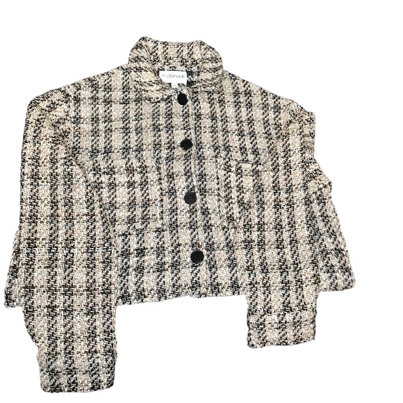 MyStyle Women's Cropped Button-Up Tweed Jacket Size L - Picture 10 of 11